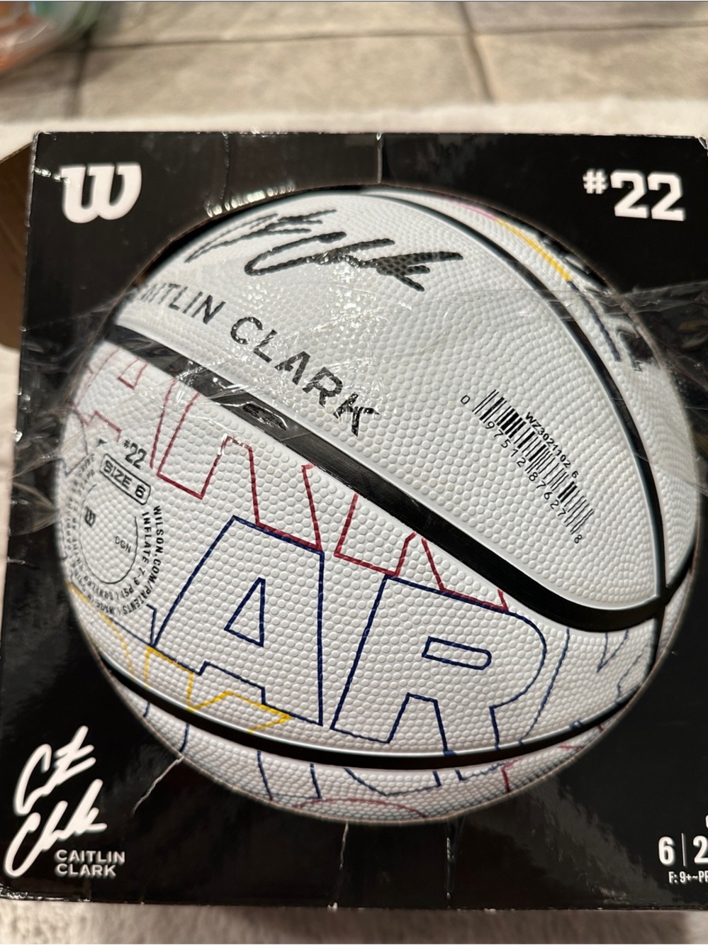 Wilson White Caitlin Clark #22 Autograph Basketball